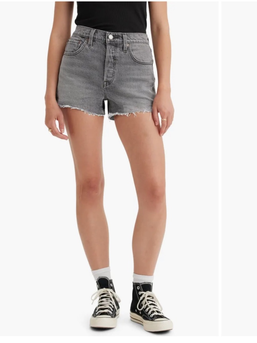 Levi’s 501 High-Rise Charcoal Gray Denim Cutoff Shorts